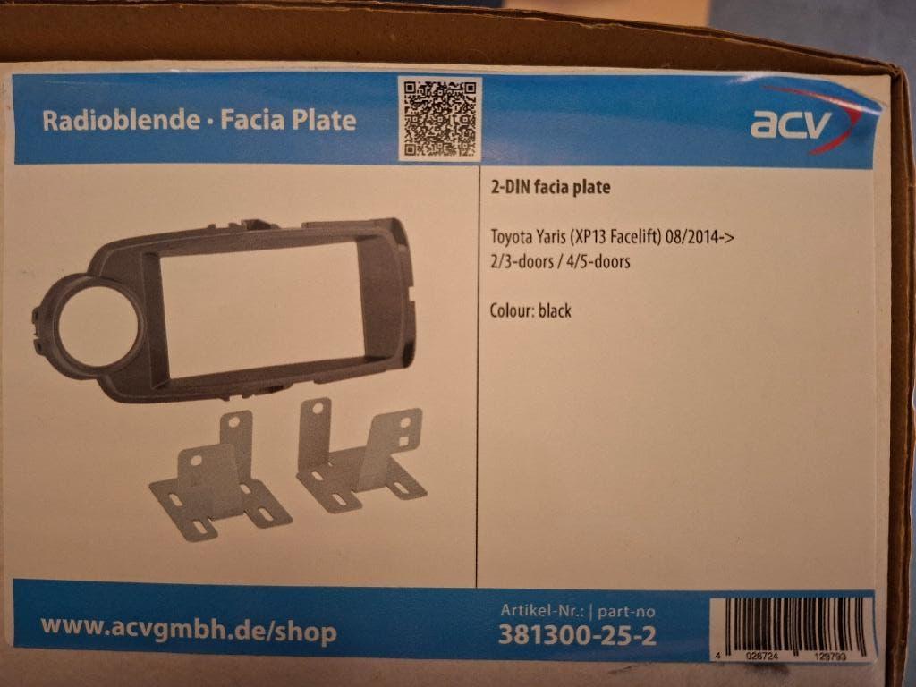 2-DIN inbouwframe voor Toyota Yaris 2014-2018, Ophalen of Verzenden, Gebruikt, Toyota