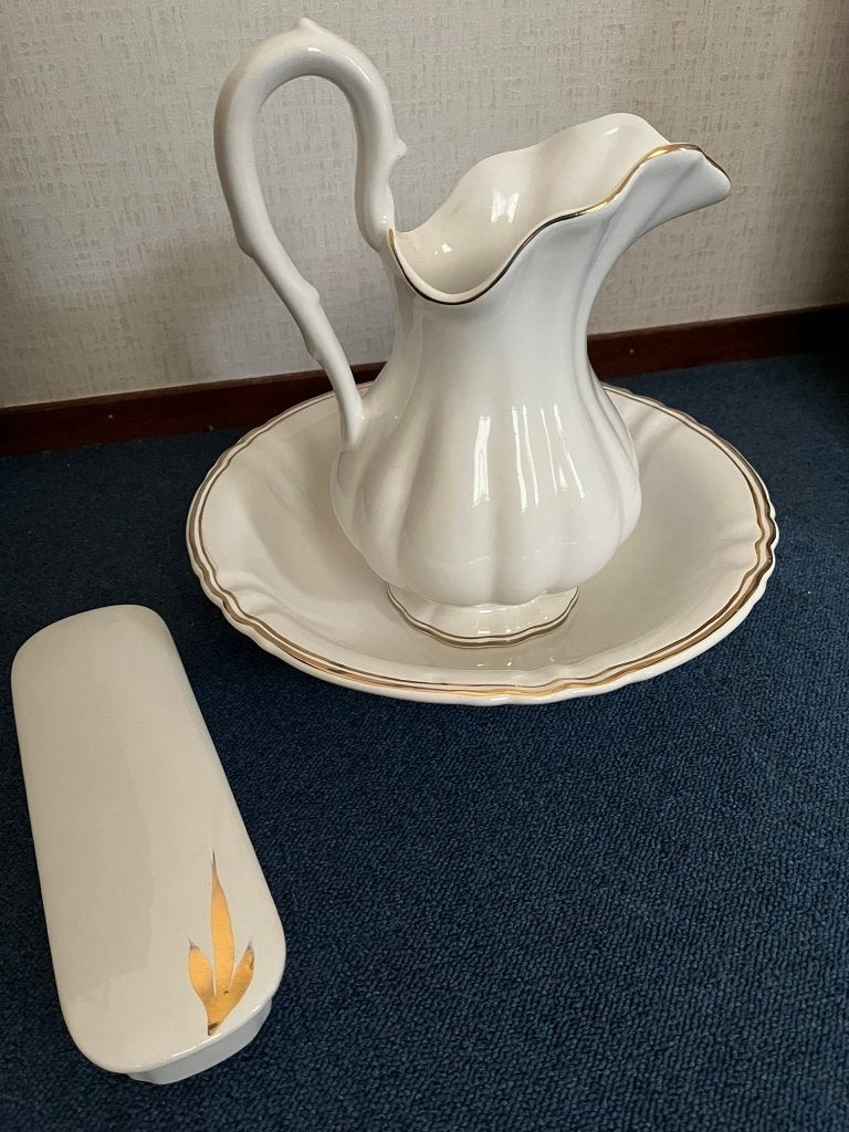Mooi lampetstel met gouden details., Ophalen