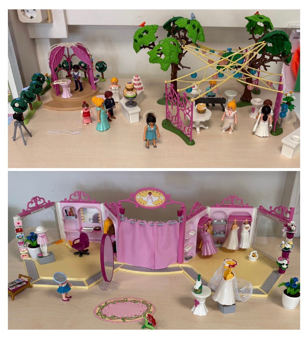 Playmobil trouwen, bruiloft, bruiloftfeest, bruidszaak, Ophalen of Verzenden, Zo goed als nieuw