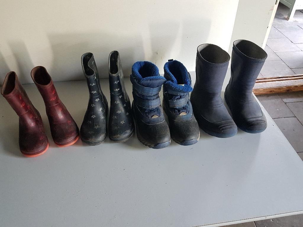 kinder laarzen, gedragen, 4 paar, Kinderen en Baby's, Ophalen of Verzenden, Gebruikt, Jongen of Meisje, Laarzen