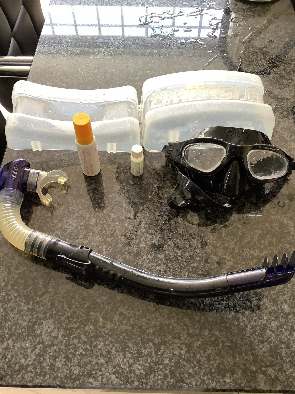 Duikbril en snorkel set - Omersub en Cressi, Ophalen of Verzenden, Gebruikt, Duikbril of Snorkel