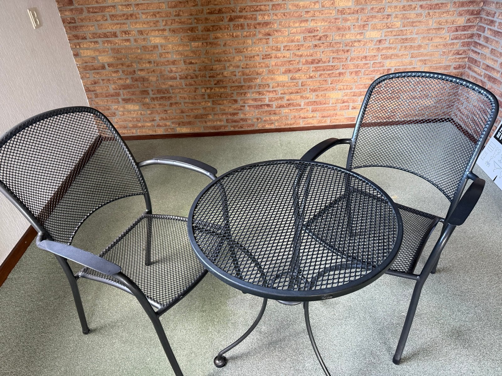 Metalen tuin- balkon set - 2 stoelen en tafel Royal Garden, Overige materialen, Gebruikt, Stoel, Tuinset