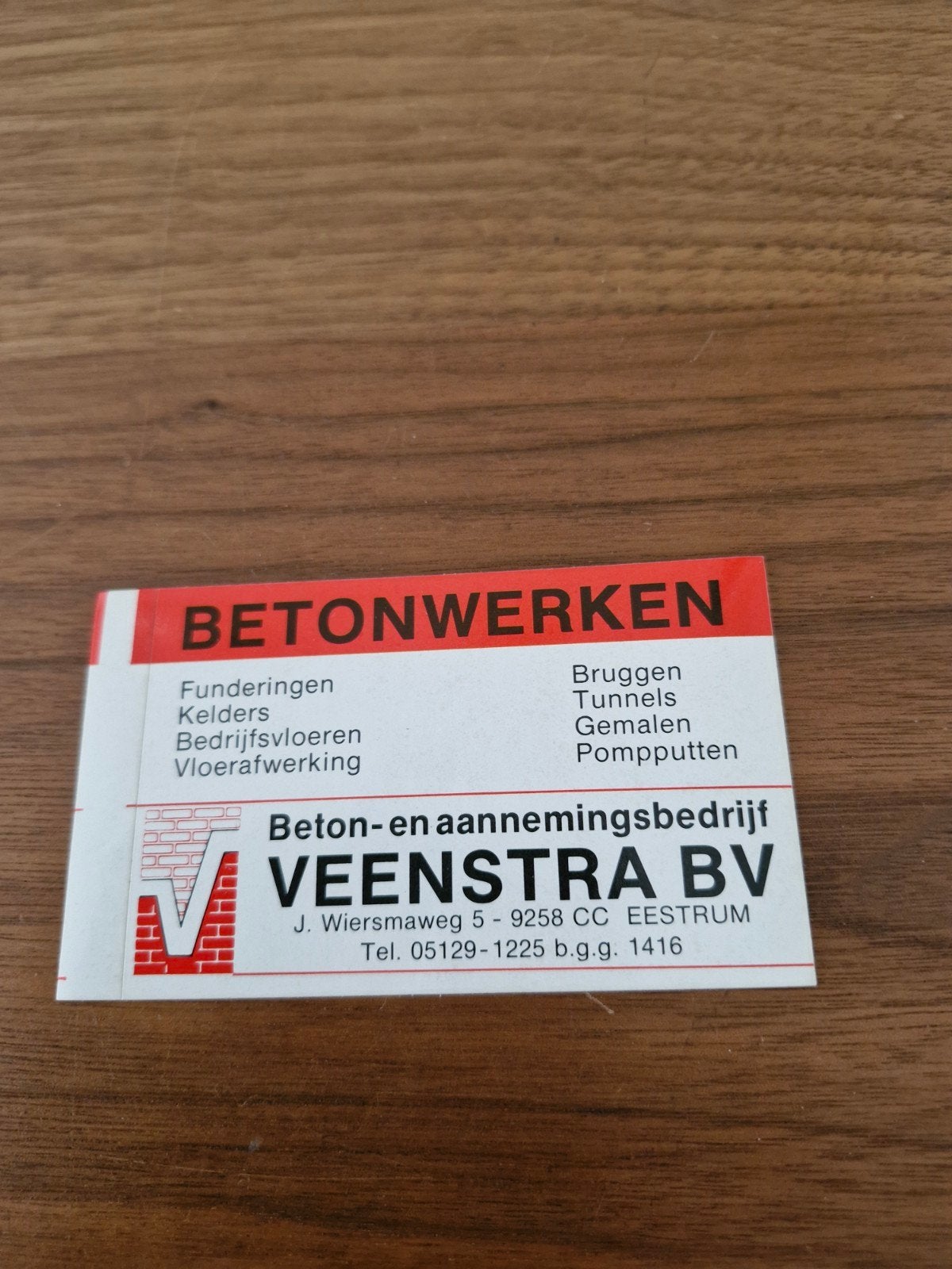 8254 Sticker Betonwerken Veenstra b.v., Ophalen of Verzenden, Zo goed als nieuw