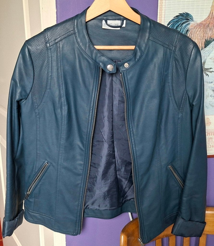 Blauw nepleren jack / jasje, Kleding | Dames, Blauw, Maat 42/44 (L), Ophalen of Verzenden, Jasje
