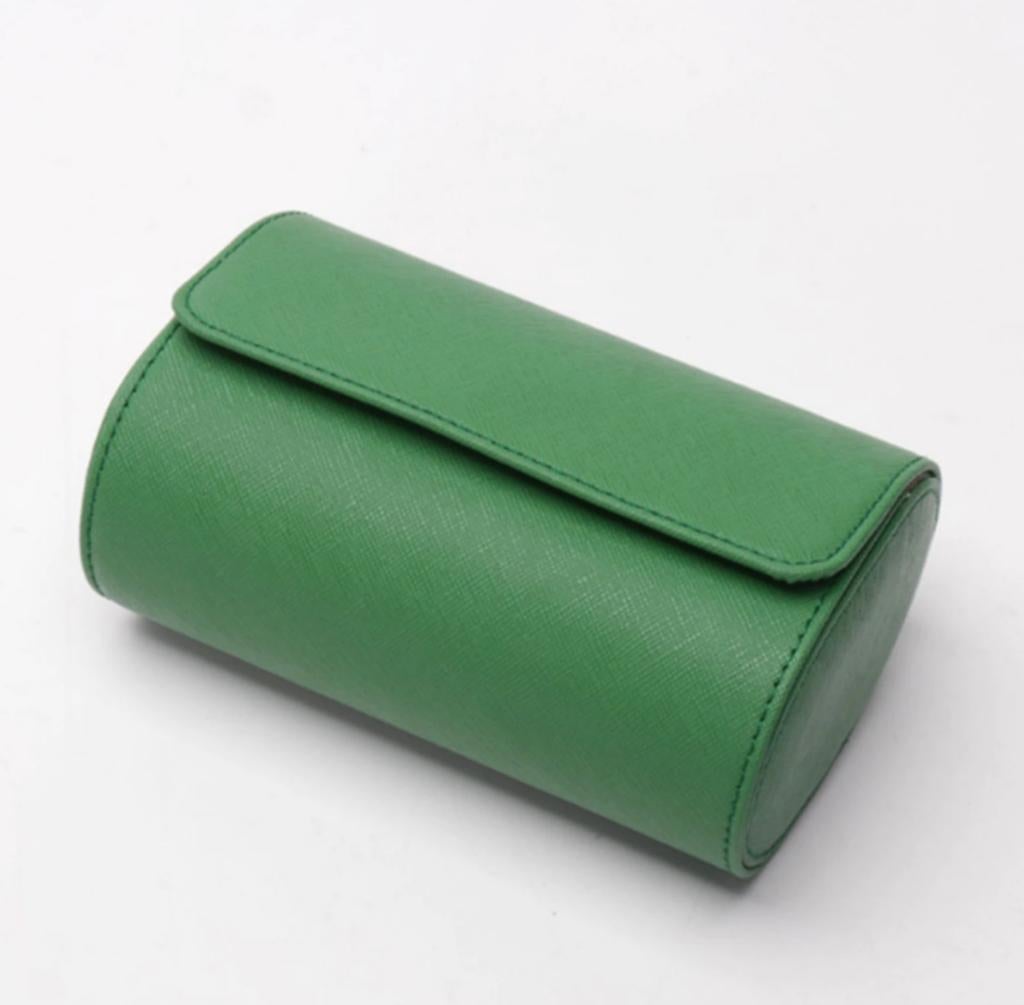 Groene Horloge Opberg Rol Voor 2 Horloges / Horlogedoos Doos, Minder dan 50 cm, Verzenden, Nieuw, Minder dan 50 cm