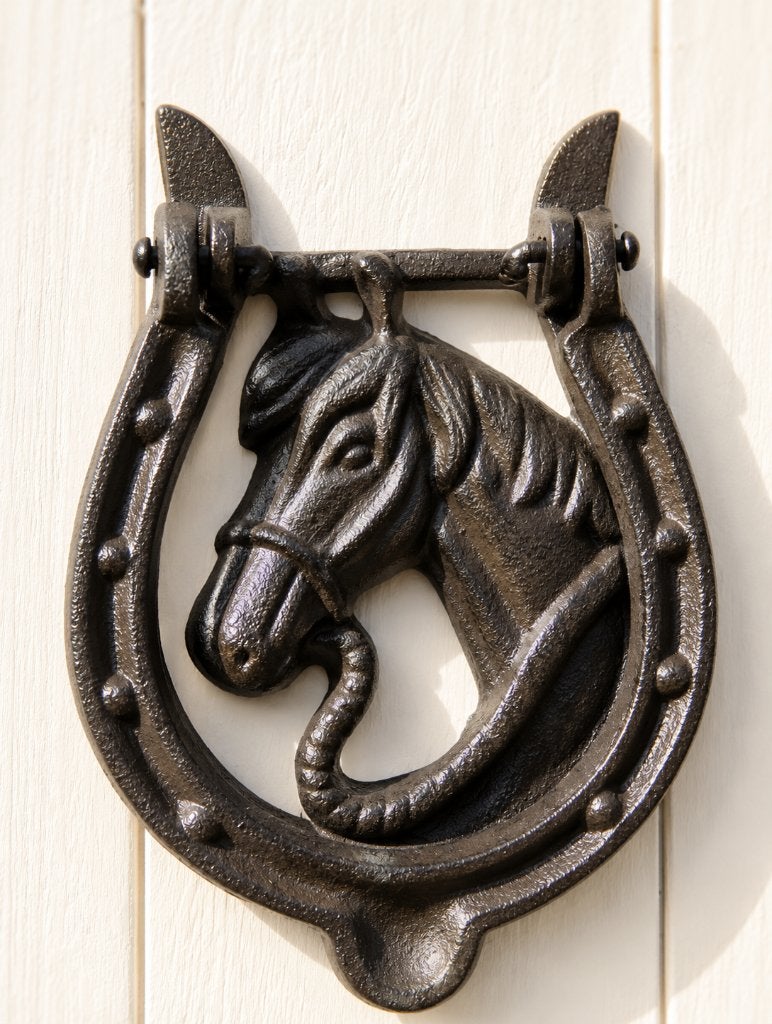 DEURKLOPPER / HOEFIJZER MET PAARDENHOOFD