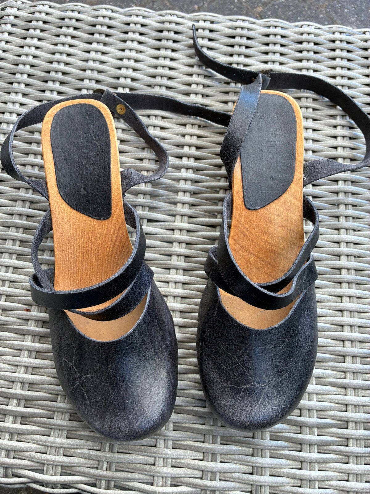 Sanita klomp sandalen zwart maat 39, Ophalen of Verzenden, Zo goed als nieuw, Zwart, Sandalen of Muiltjes