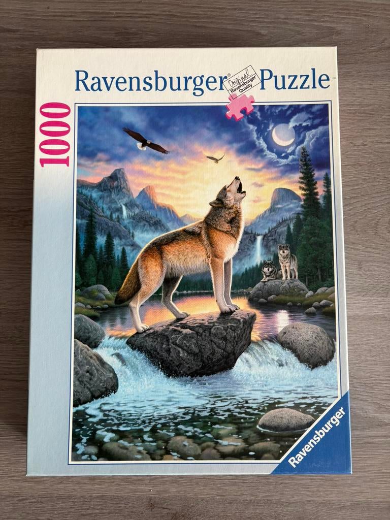 Ravensburger puzzel “Het huilen van de wolf” 1000 st (wolven, Ophalen, 500 t/m 1500 stukjes, Zo goed als nieuw, Legpuzzel