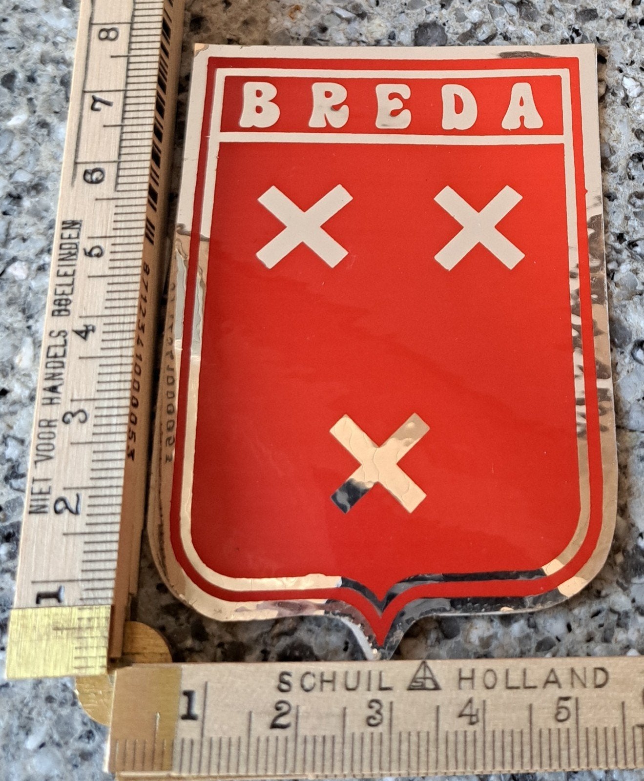 Vintage spiegel glimmende sticker Breda Spiegelsticker, Ophalen of Verzenden, Zo goed als nieuw, Overige typen