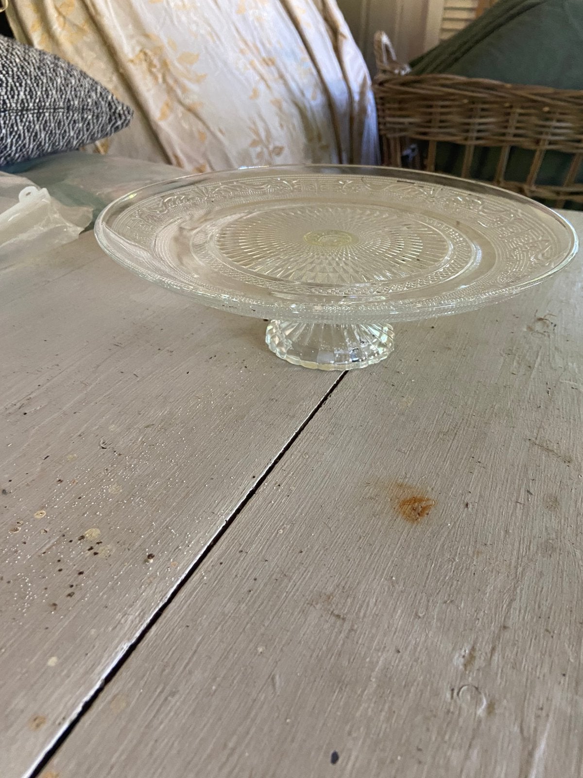 Brocante* glazen taartplateau, Ophalen, Gebruikt, Taartplateau, Glas