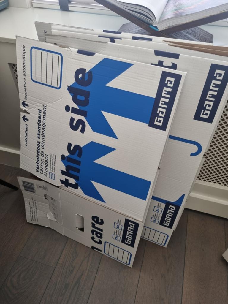 Gamma verhuisdozen - stevig en zelfsluitend, 40 tot 60 cm, Opvouwbaar, 50 tot 75 cm, Ophalen of Verzenden