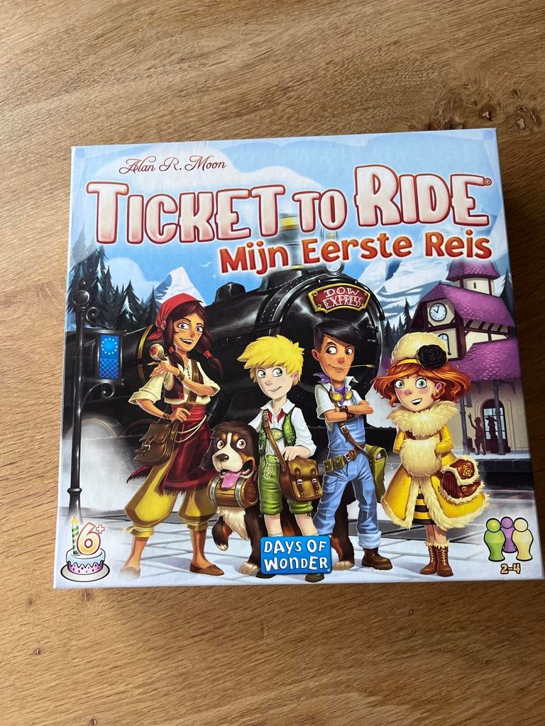 Ticket to Ride: Mijn Eerste Reis - Familiespel, Drie of vier spelers, Ophalen of Verzenden, Zo goed als nieuw