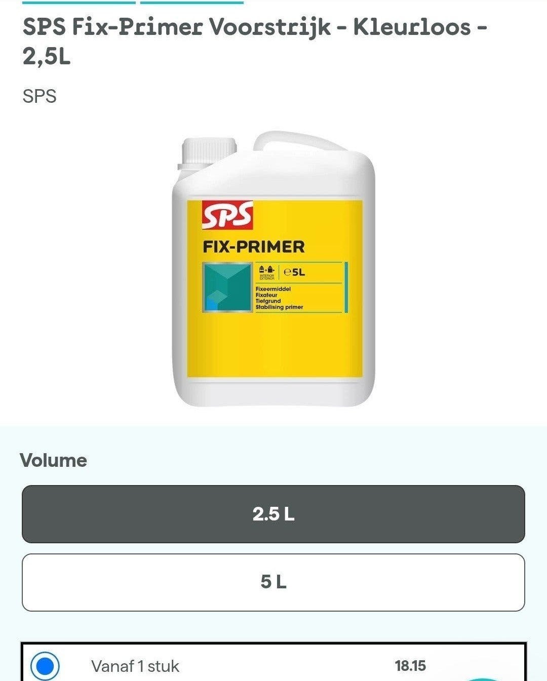 SPS Fix-Primer Voorstrijk - Kleurloos - 2,5L, Overige kleuren, Nieuw, Ophalen of Verzenden, Verf