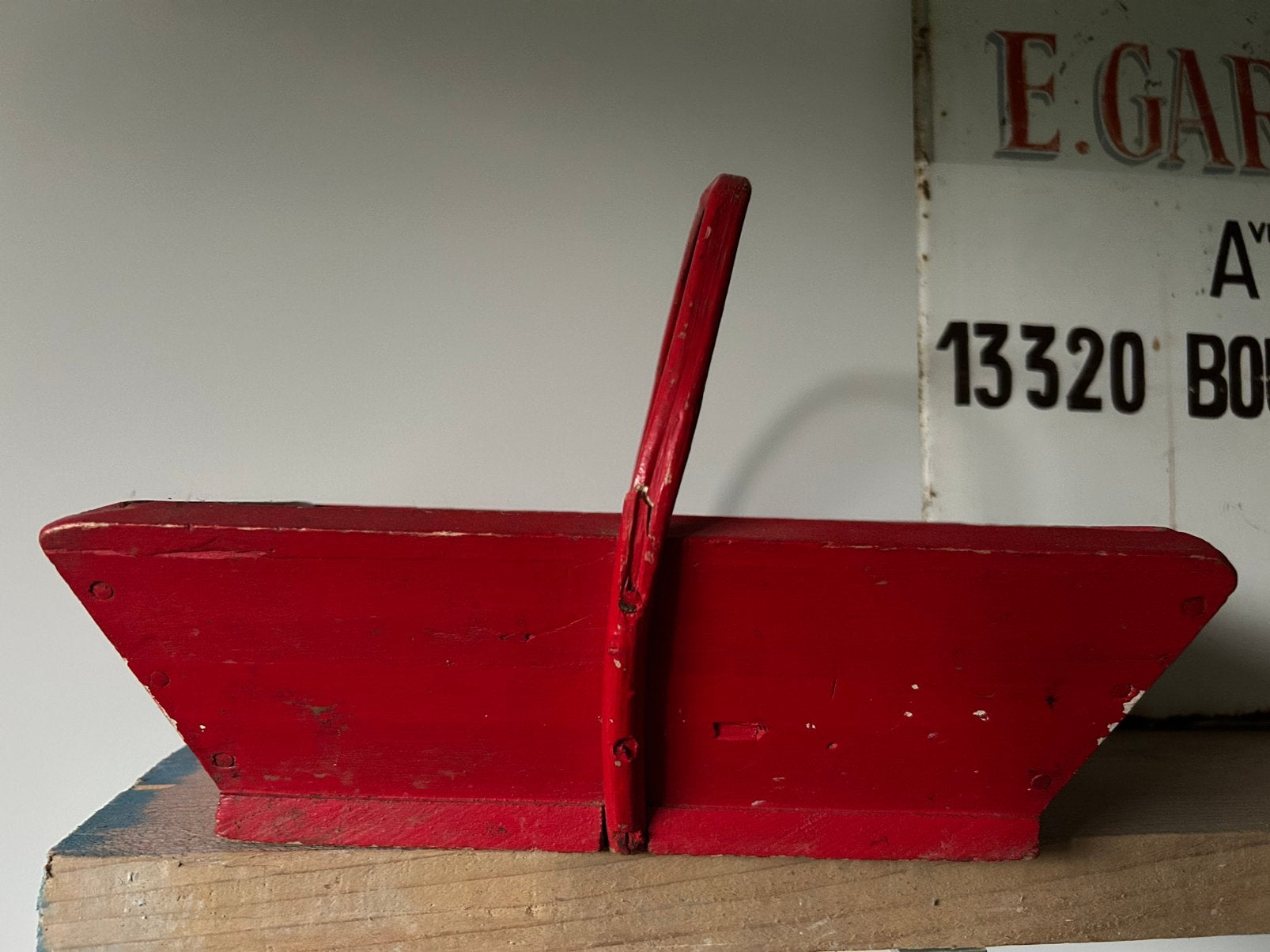 Frans rood houten plukbakje, Antiek en Kunst, Curiosa en Brocante, Ophalen of Verzenden