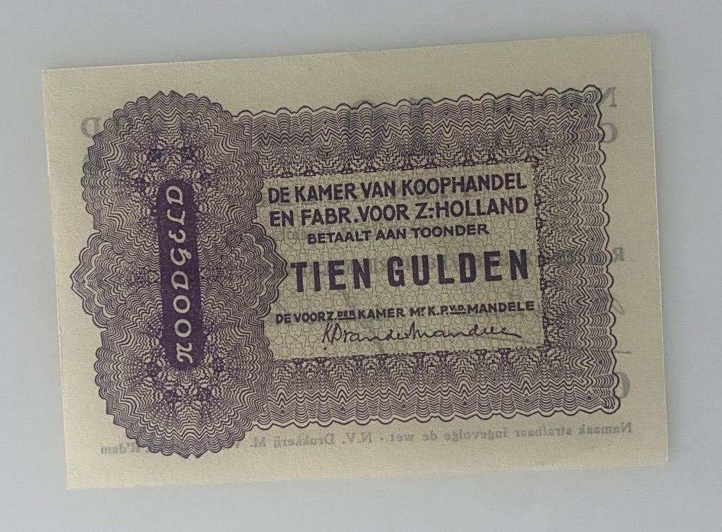 Noodgeld Rotterdam 10 Gulden 1944 Serie C nieuwstaat, Postzegels en Munten, Bankbiljetten | Nederland, Ophalen of Verzenden, 10 gulden