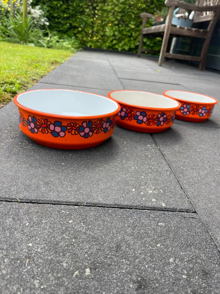 Complete set Brabantia emaille schalen  brocante vintage, Ophalen of Verzenden