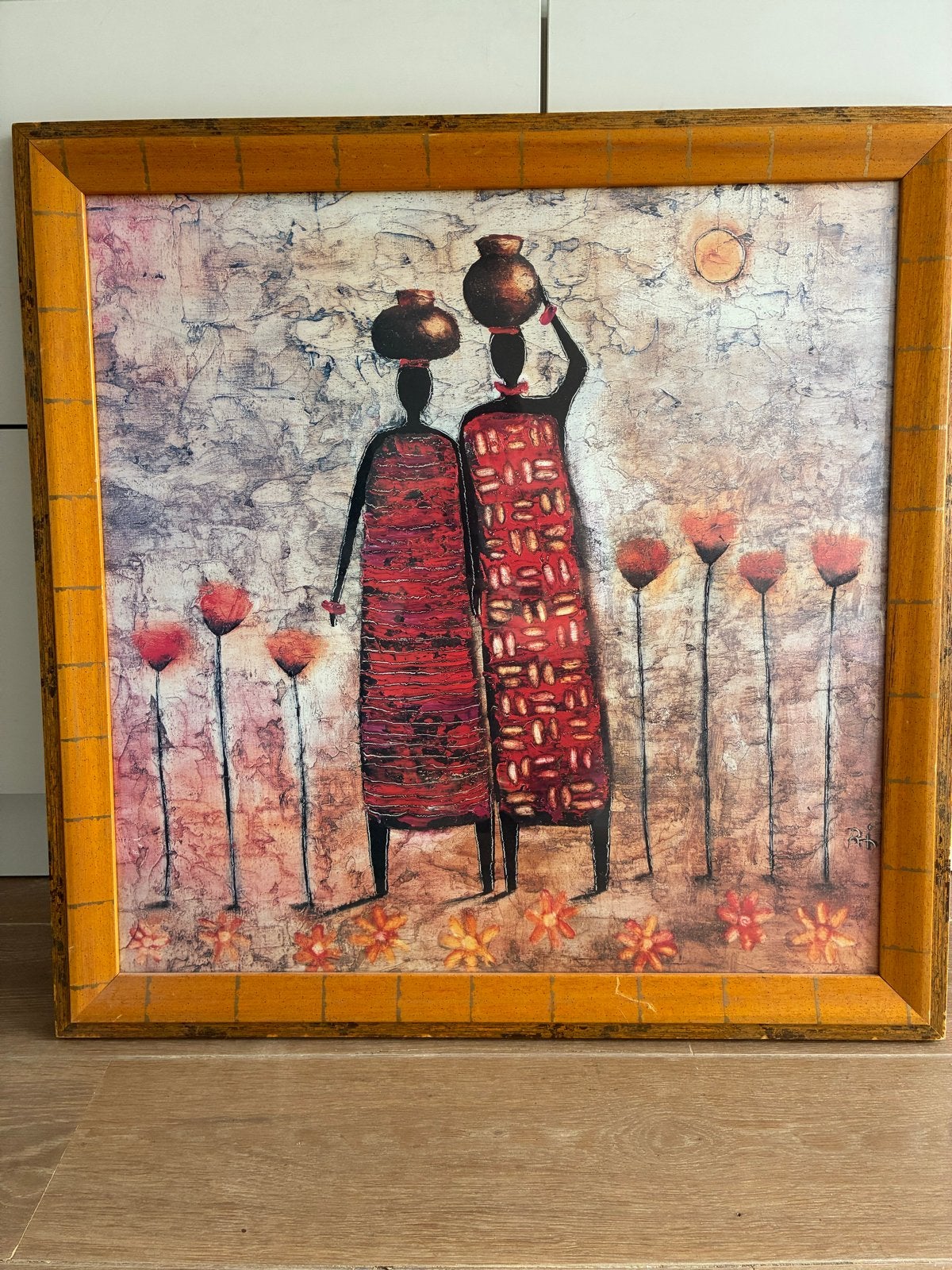 Afrikaans schilderij met vrouwen en potten, Ophalen