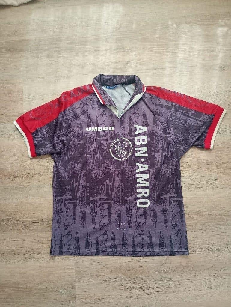 Origineel Ajax uitshirt 1996/97 Umbro vintage - MAAT S, Verzenden, Voetbal, Grijs, Gedragen
