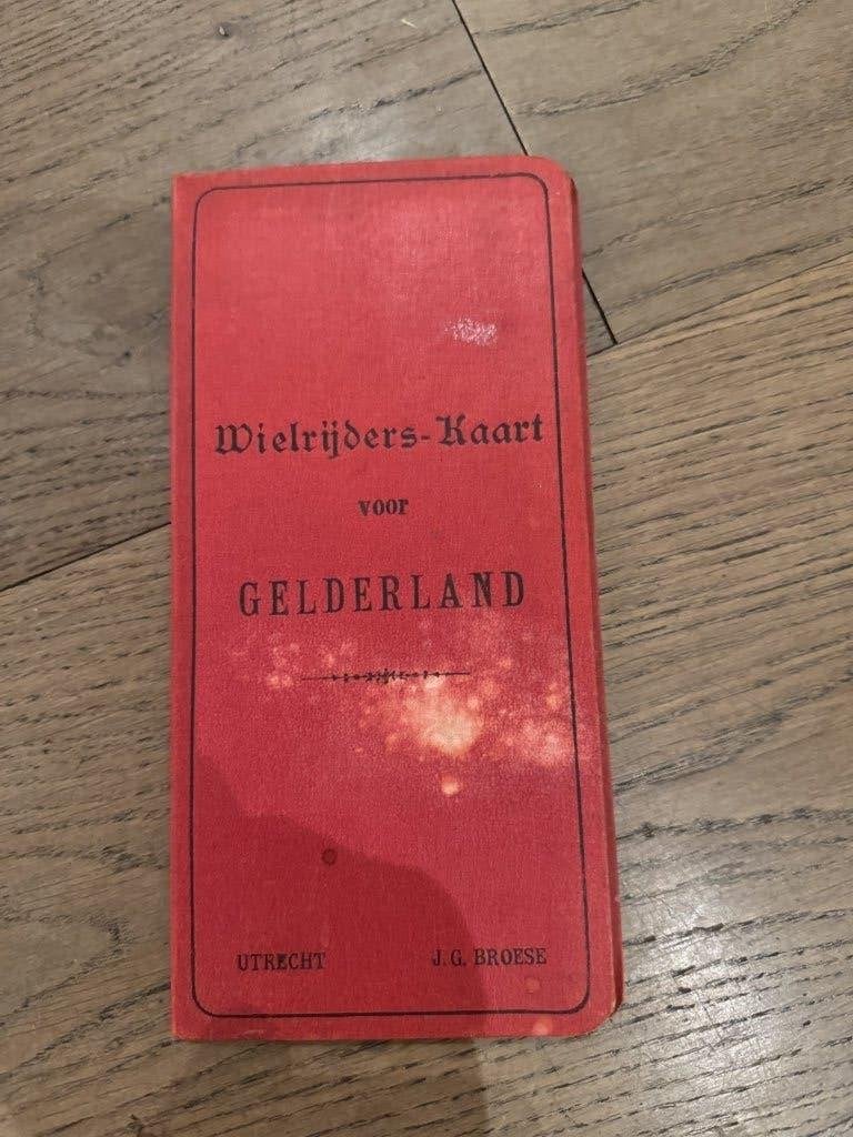 Oude wielrijderskaart voor Gelderland, Gelezen, Ophalen of Verzenden, Landkaart, J.G. Broese
