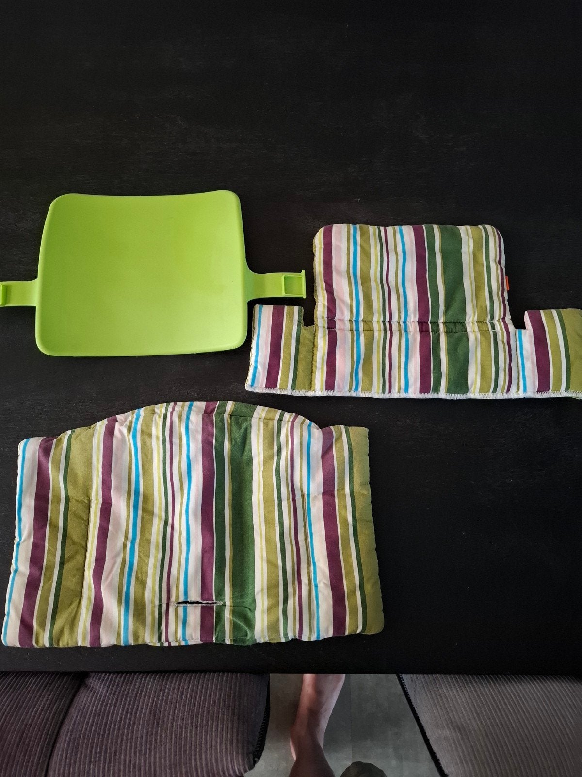 Stokke Tripp Trapp zittinghoes en rugleuning (plus hoes), Ophalen, Gebruikt, Meegroeistoel, Afneembaar eetblad