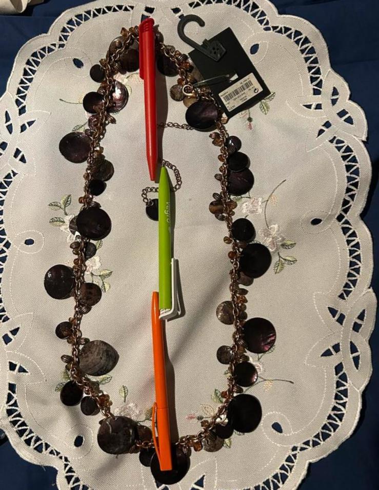 Bijzonder Ketting uit uk  met kaartje, Sieraden, Tassen en Uiterlijk, Kettingen, Ophalen, Bruin, Nieuw, Overige materialen