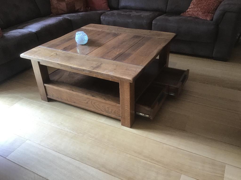Salontafel, Huis en Inrichting, Tafels | Salontafels, Ophalen, 100 tot 150 cm, Eikenhout, 50 tot 100 cm
