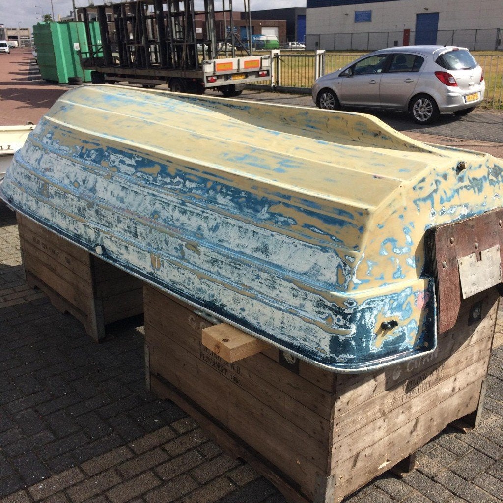 oerdegelijke polyester roei-vissersboot, Watersport en Boten, Roeiboten, Zo goed als nieuw, Overig typen, Polyester, Afdekzeil