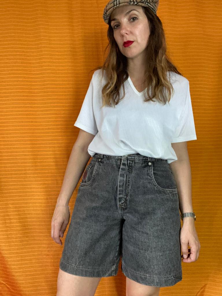 Vintage shorts / jeans / korte broek - grijs -jaren 90-36/38, Kleding | Dames, Hgv, Zwart, Hgv, Ophalen of Verzenden
