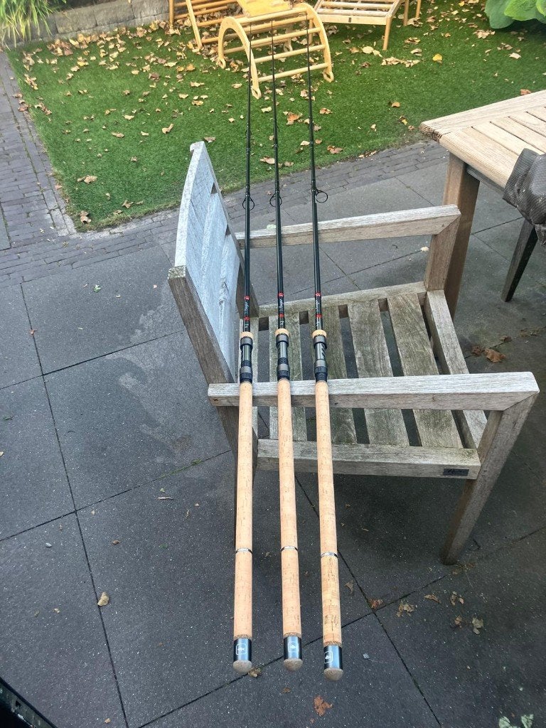 3 Karperhengels 10ft 3lb, Watersport en Boten, Hengelsport | Karpervissen, Ophalen, Zo goed als nieuw, Werphengel