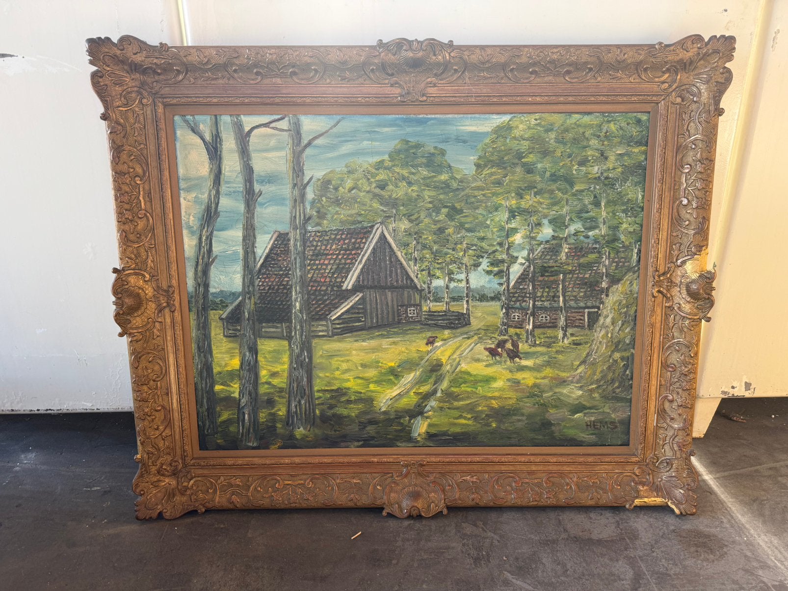 Schilderij Rustieke boerderij, Ophalen, Doek