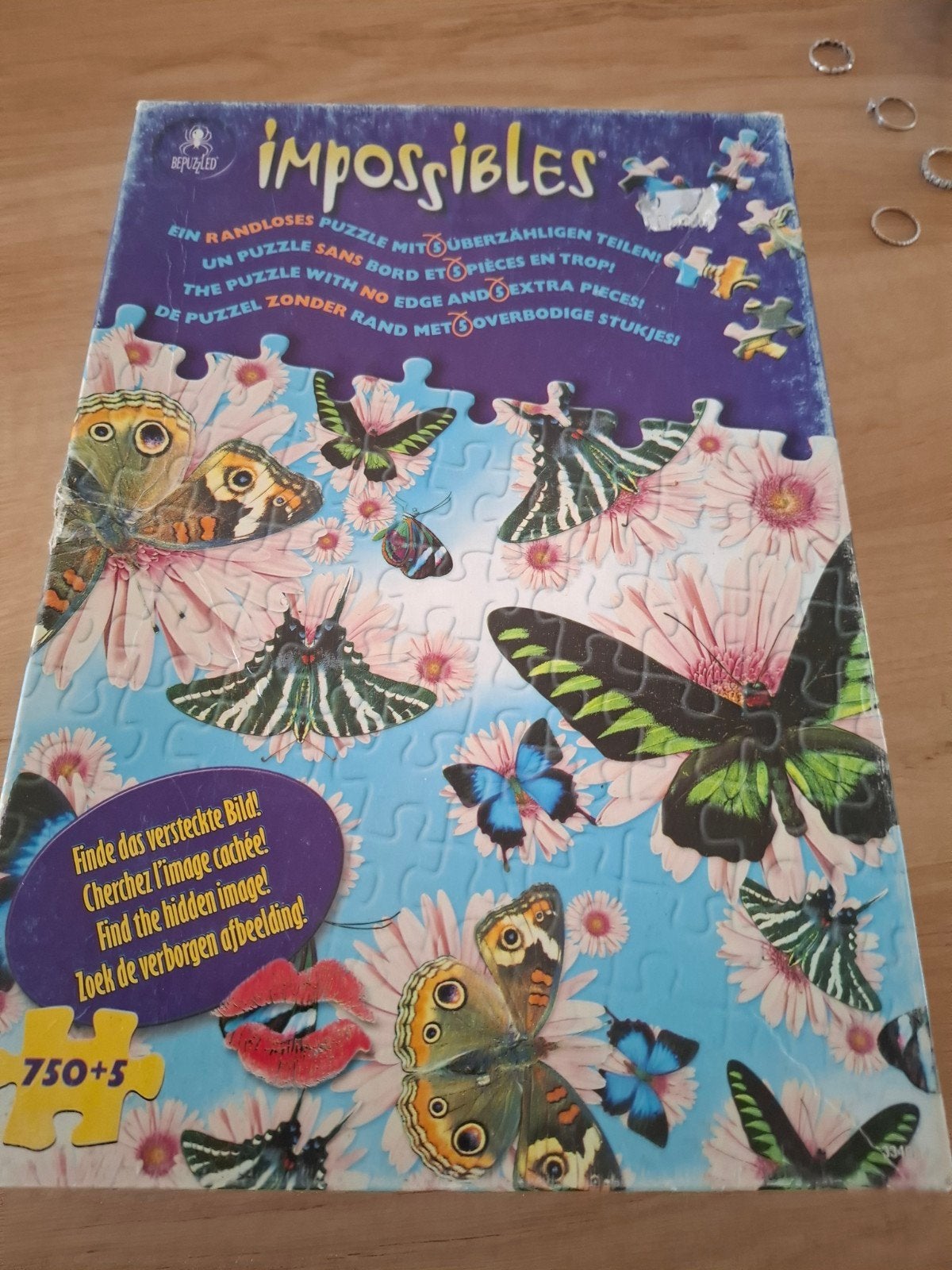 Impossibles Vlinders in mijn buik legpuzzel 750+5 stukjes, Ophalen of Verzenden, 500 t/m 1500 stukjes, Gebruikt, Legpuzzel