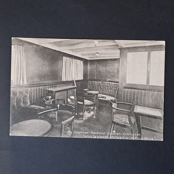Stavoren Friesland Stoomboot Veerdienst Salon 1e Klasse 1920, Verzamelen, Ophalen of Verzenden, Voor 1920, Ongelopen, Friesland