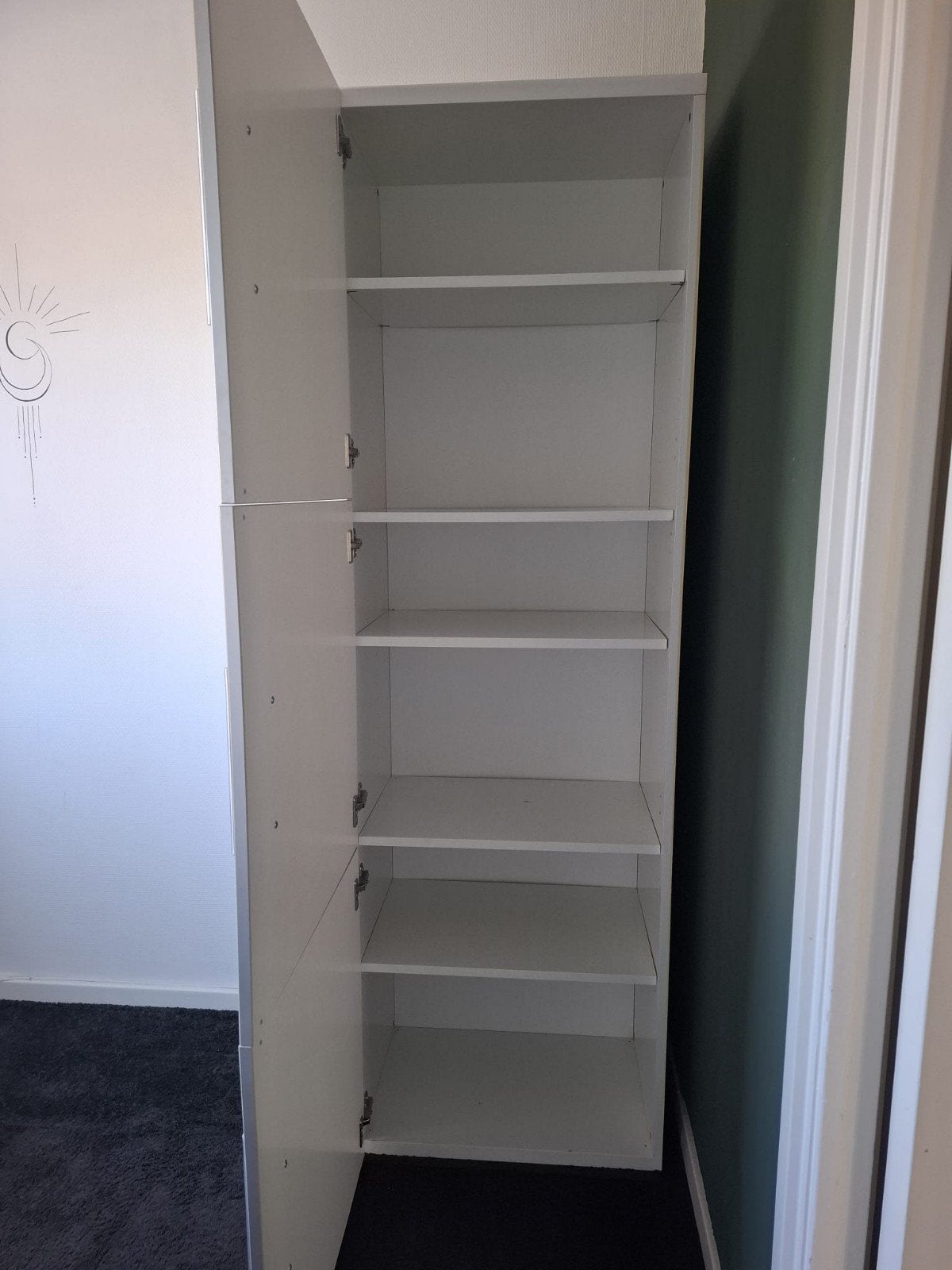 Hoge witte kast met planken - 190x60x40 cm, Ophalen of Verzenden