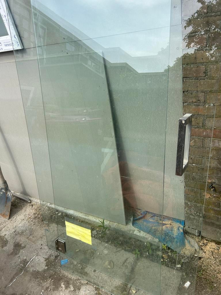 Glazen deur, Doe-het-zelf en Verbouw, Glas en Ramen, Gebruikt, 80 tot 120 cm, Overige typen, Veiligheidsglas