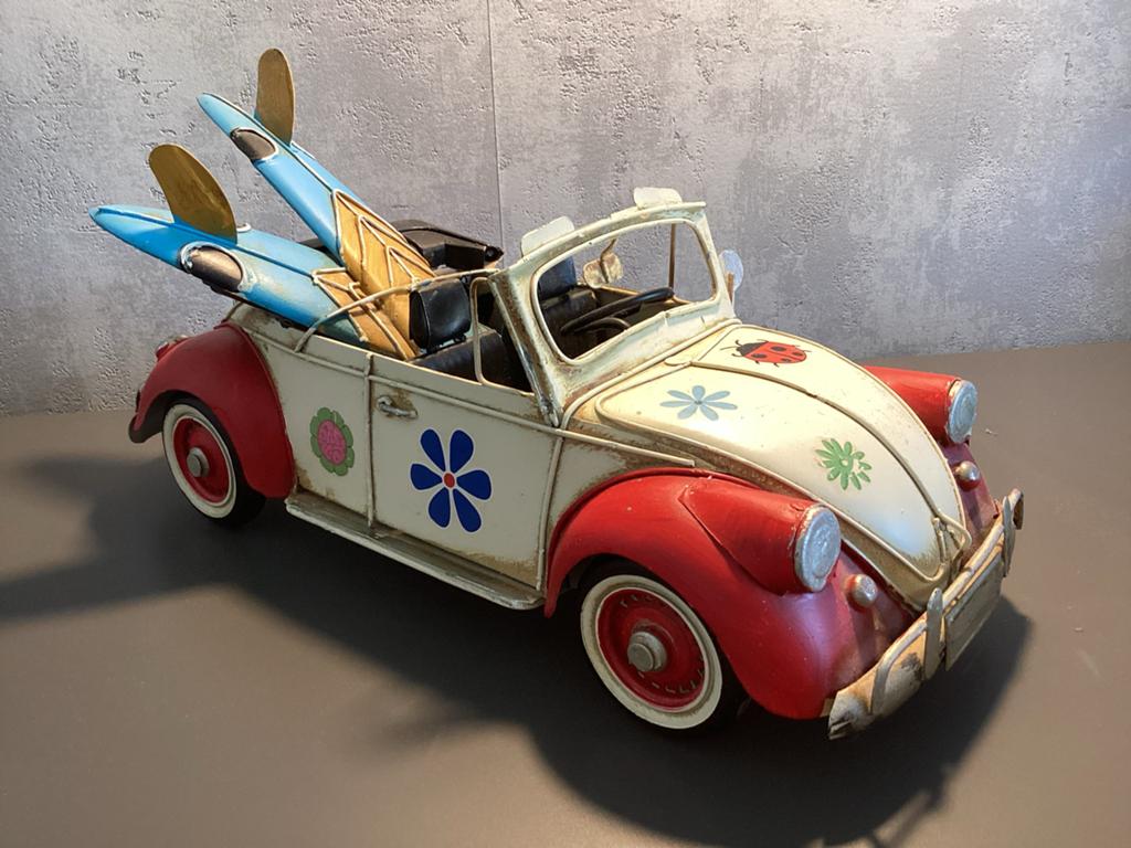 Decoratieve Kever Auto met Surfplanken, Ophalen of Verzenden, Gebruikt, Rood, Metaal
