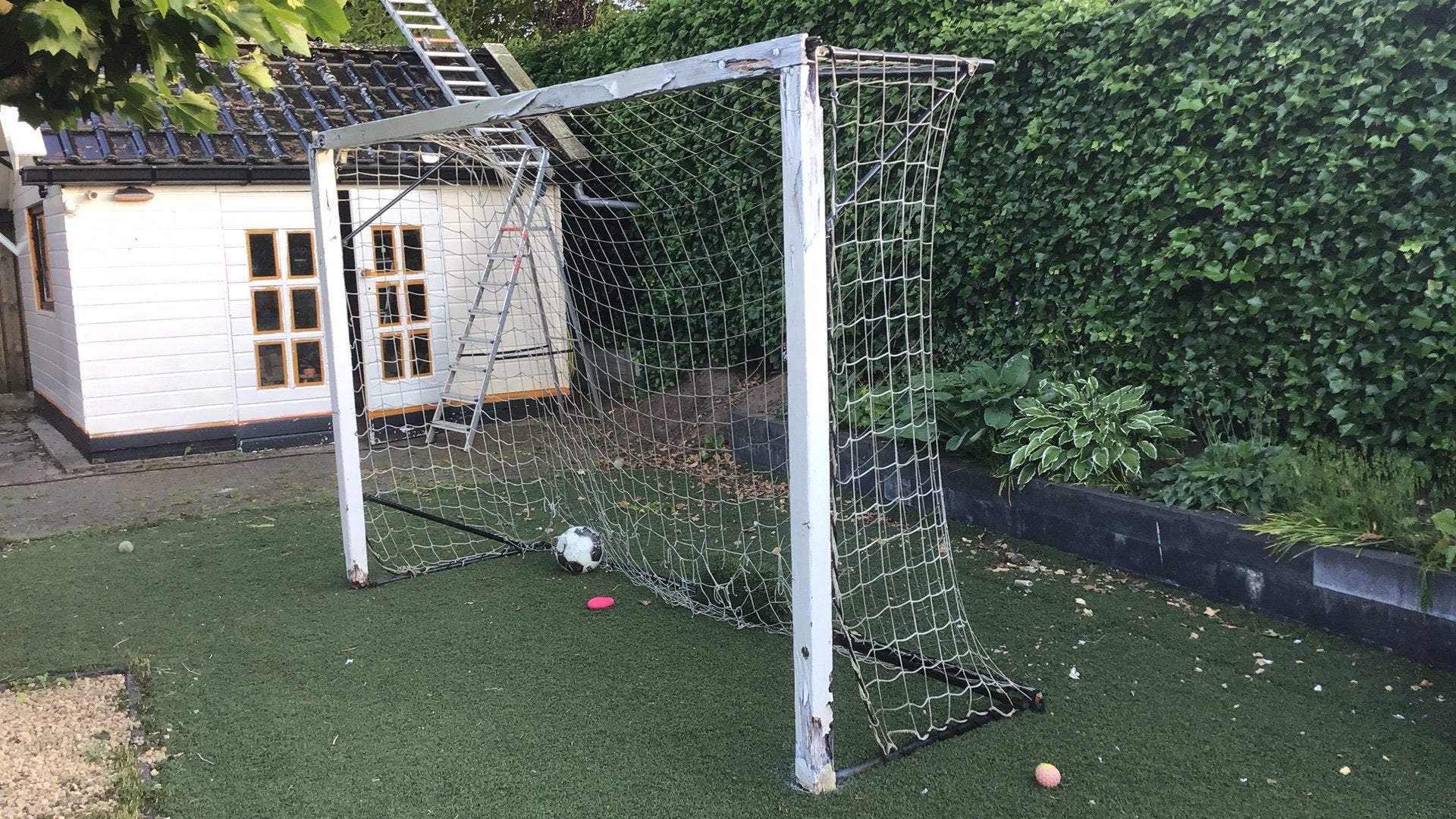 Gratis voetbal doel goal 320x205 cm met nieuw net, Maat L, Ophalen, Gebruikt, Overige typen