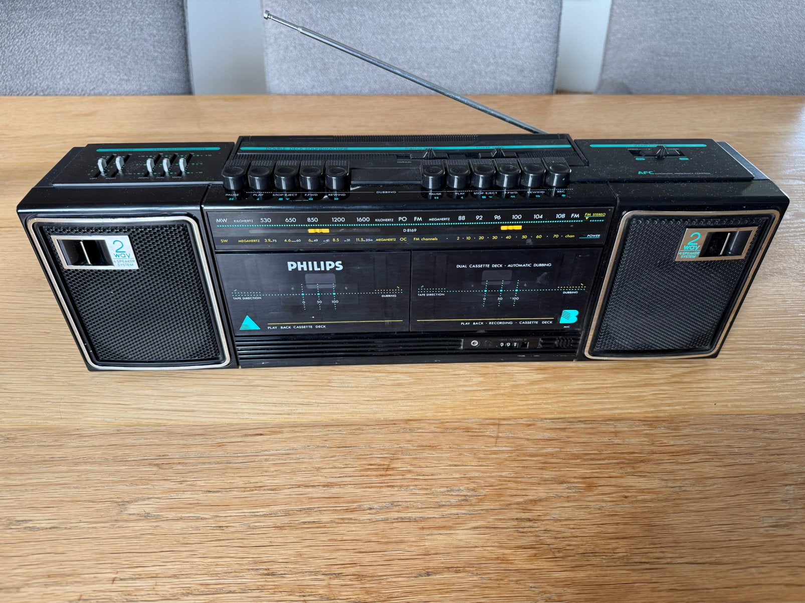 PHILIPS DOUBLE DECK SOUNDMACHINE3 BAND GRAPHIC EQUALIZER, Ophalen of Verzenden, Zo goed als nieuw