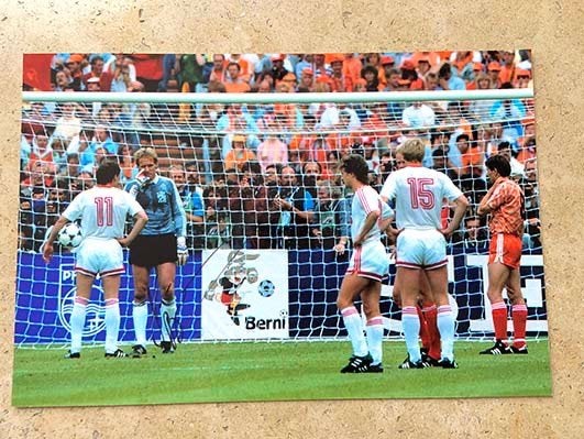 Org kleurenfoto 20x30 cm finale EK'88 penalty H v Breukelen, Verzenden, Nieuw, PSV, Poster, Plaatje of Sticker