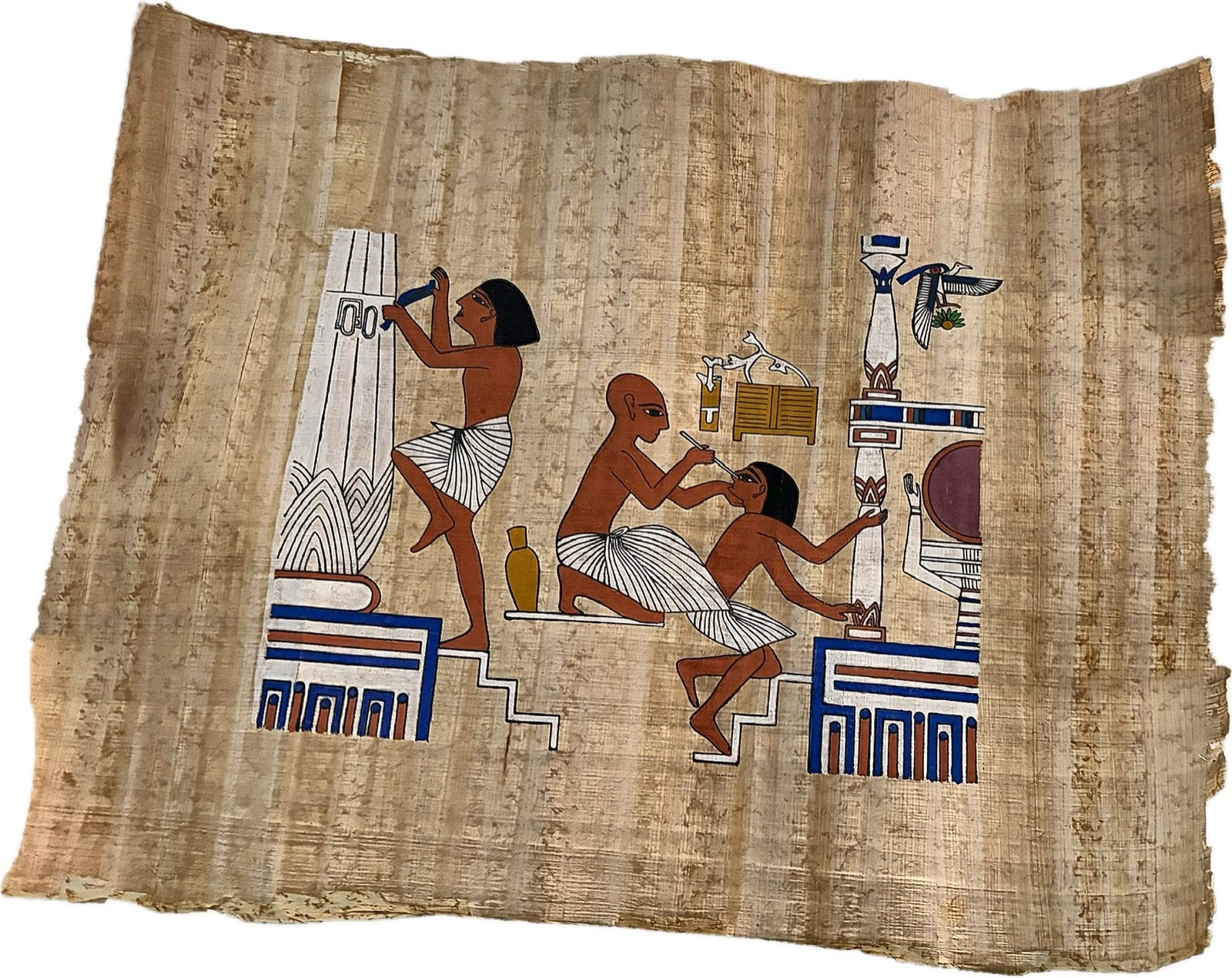 Oude Egyptische Papyrus: Staaroperatie (Deir el-Medineh), Ophalen of Verzenden, Klassiek, Origineel werk, Overige onderwerpen