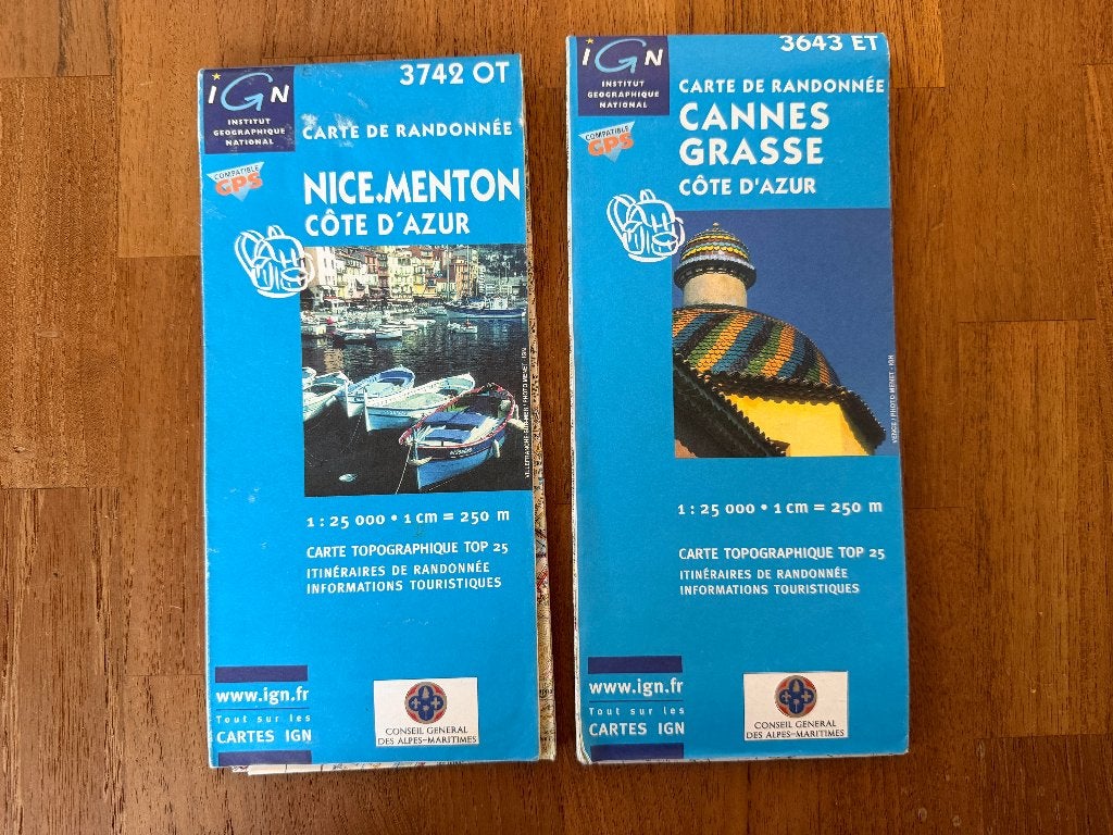 Topografische kaarten Balcons de Cote d'Azur schaal 1:25.000, Gelezen, Frankrijk, Ophalen of Verzenden, Landkaart