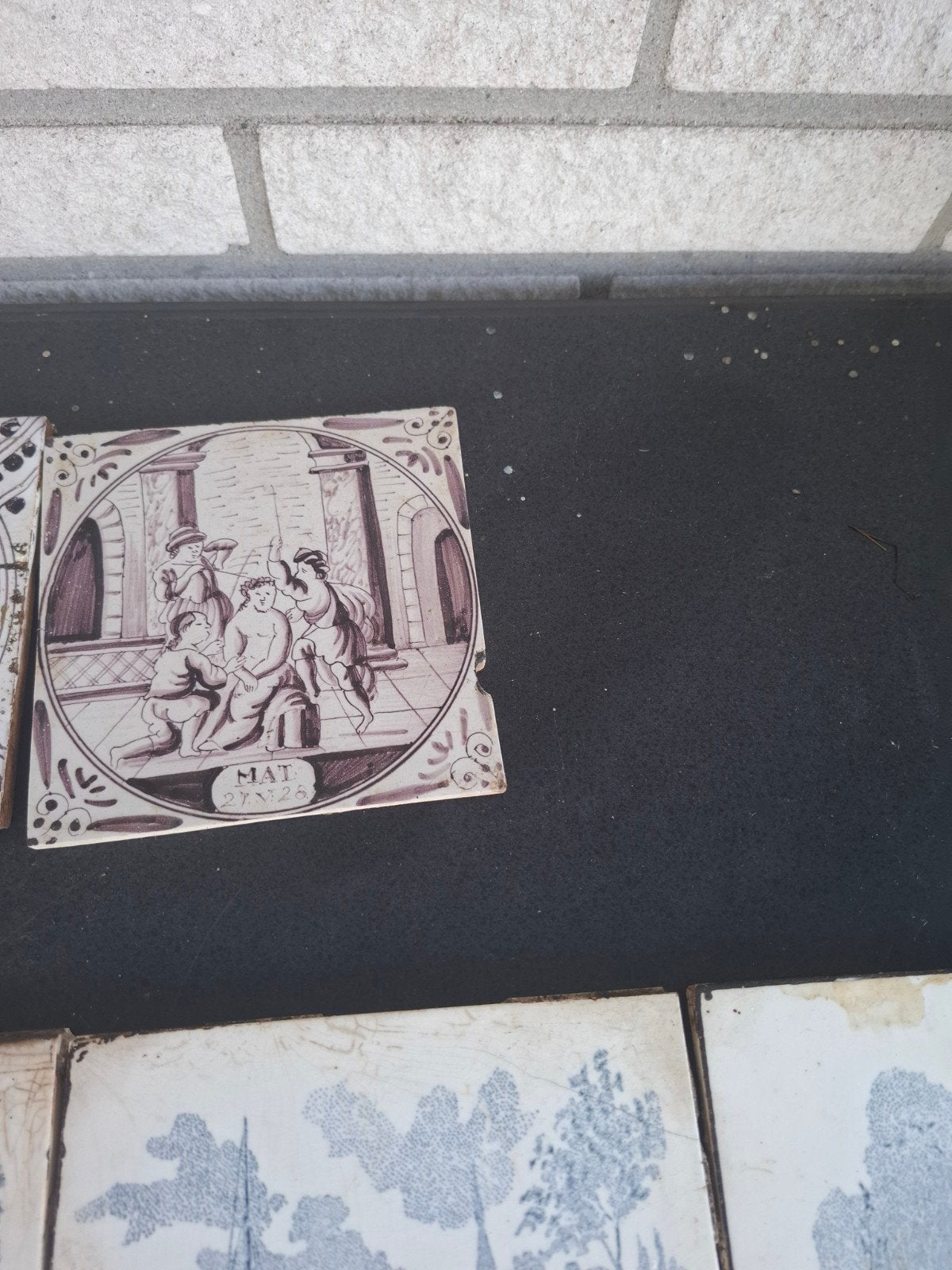 16 oude antieke tegeltjes. 1 koop, Ophalen