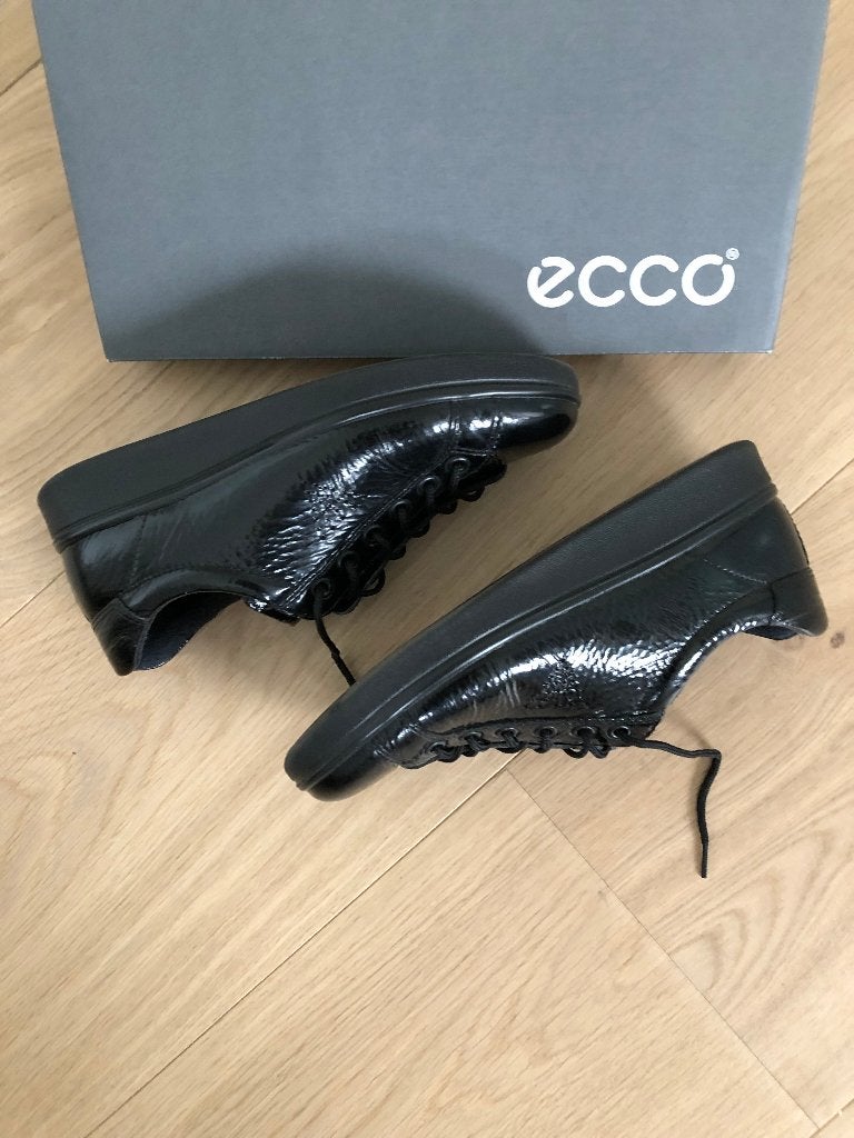 Zwarte lak veter schoenen ECCO maat 37, Ecco, Zwart, Ophalen of Verzenden, Sneakers of Gympen