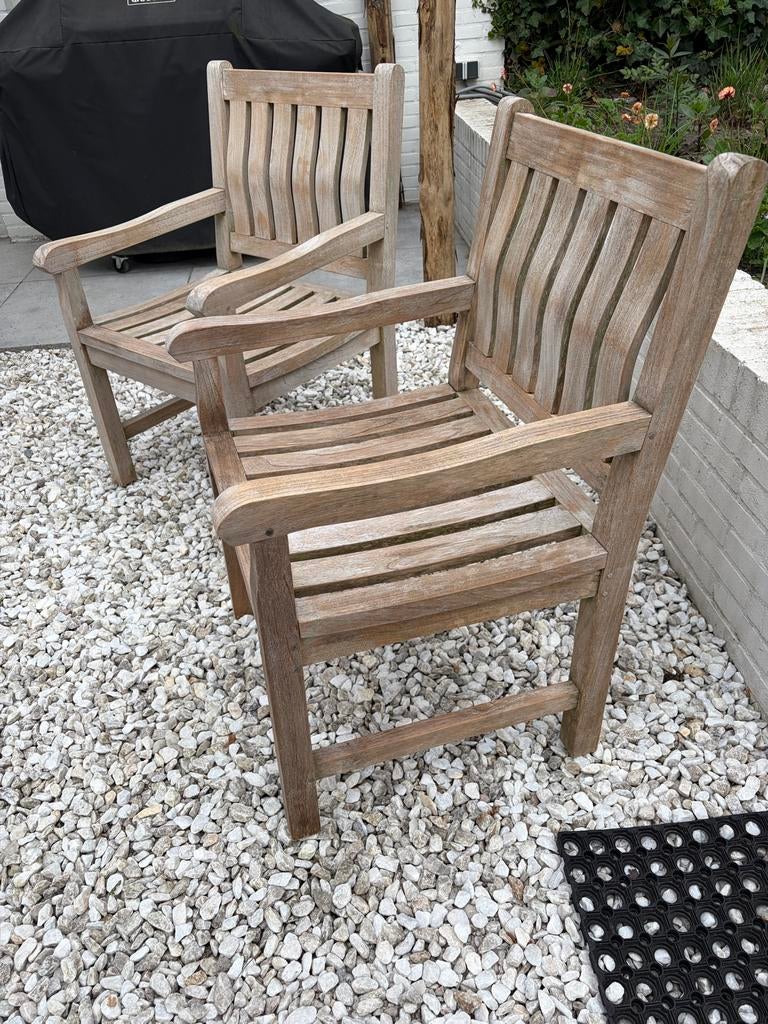 Set van 2 Teakhouten Tuinstoelen - PuurTeak, Ophalen, Gebruikt, Teakhout
