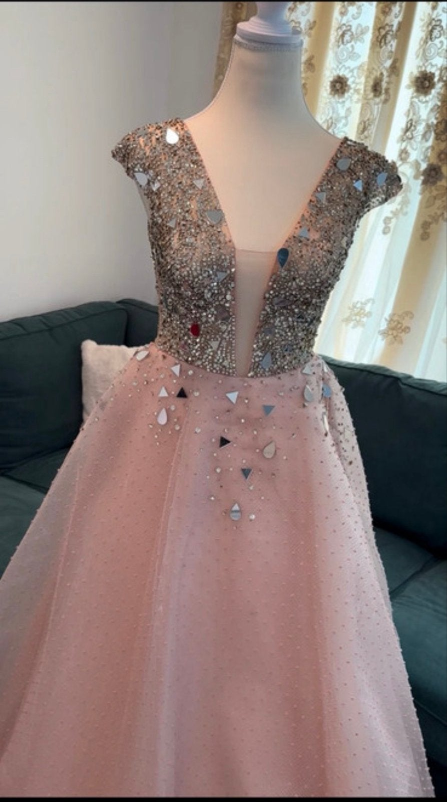 Prachtige Roze Galajurk met Glitters - Maat 38/40, Maat 38/40 (M), Ophalen of Verzenden, Zo goed als nieuw, Roze
