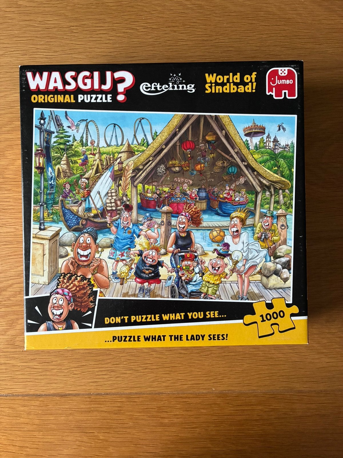 Wasgij original world of sindbad Efteling 1000 stukjes, Ophalen of Verzenden, 500 t/m 1500 stukjes, Zo goed als nieuw, Legpuzzel