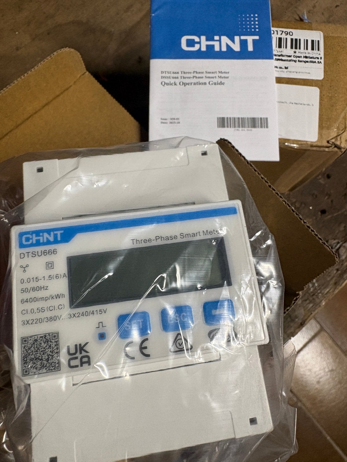 Chint DTSU666 driefasige kWh meter incl.stroomtrafo’s 50/5A, Ophalen of Verzenden, Nieuw, Overige merken, Overige typen