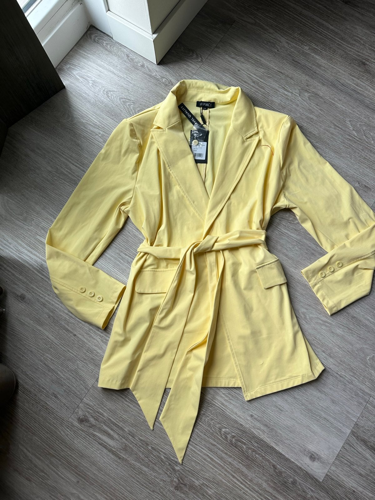 Mi Piace Blazer XXL Geel met Omslag Ceintuur, Geel, Maat 46/48 (XL) of groter, Nieuw, Ophalen of Verzenden