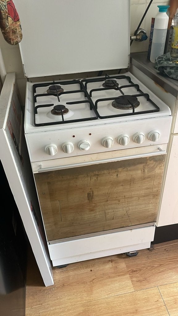 Gasstel/Gasfornuis met oven, Ophalen, Gebruikt, 4 kookzones, Gas
