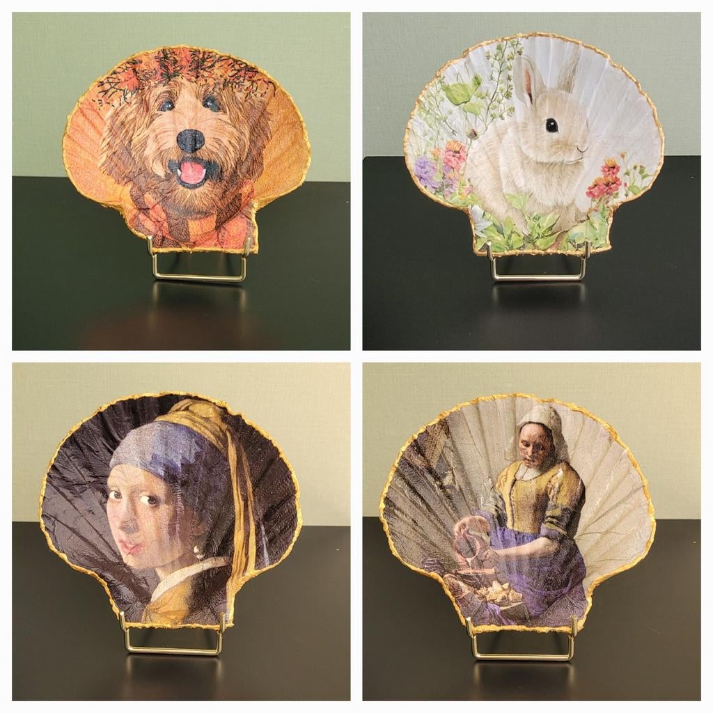 Labradoodle schelp en meer soorten.... (decopagetechniek), Ophalen of Verzenden, Nieuw