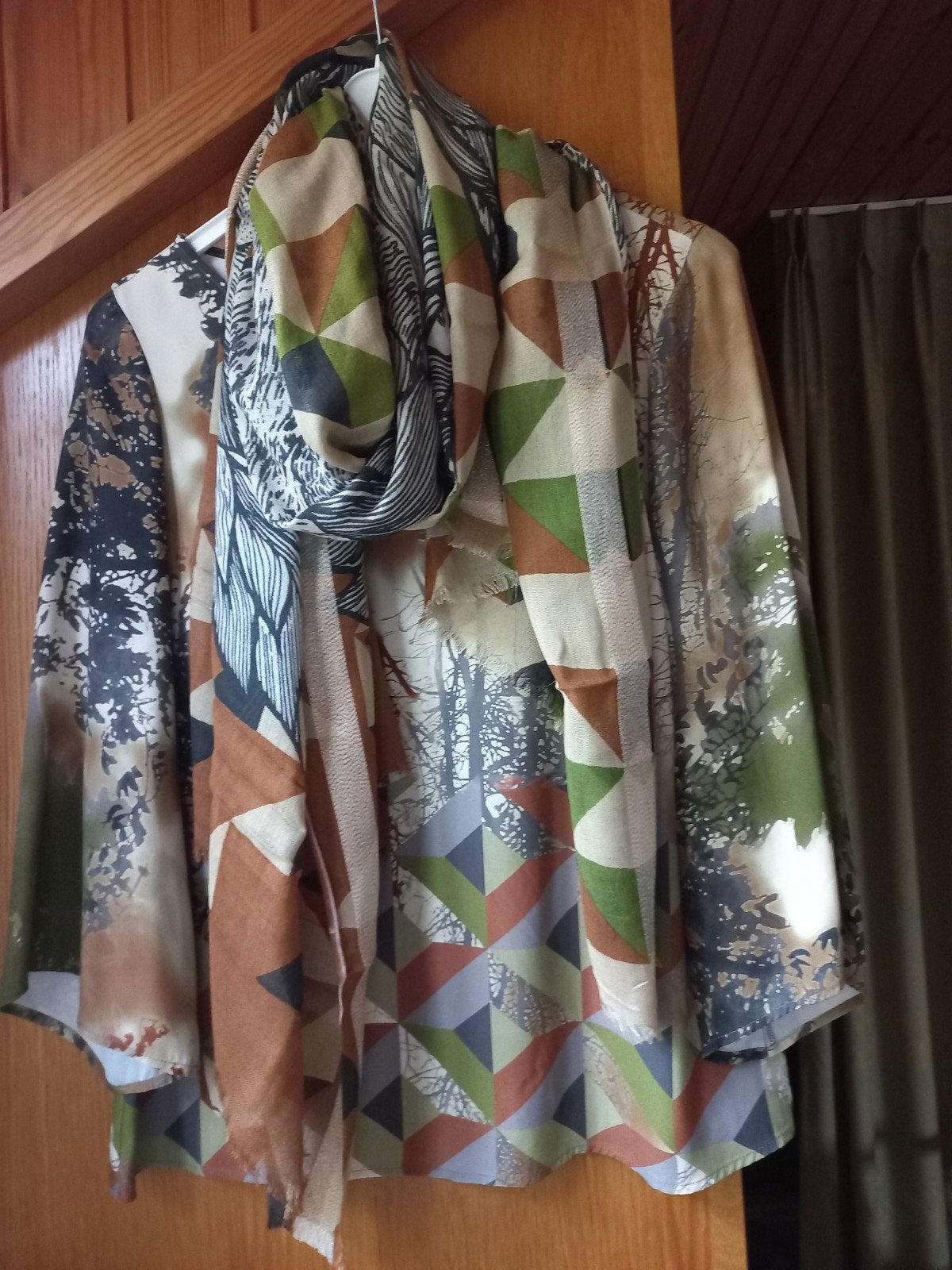 blouse met bijpassende sjaal maat 36 viscose (geen stretch), Ophalen, Zo goed als nieuw, Maat 36 (S), Sjaal